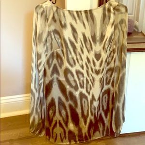 Animal print silky midi dress